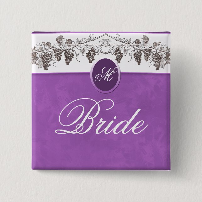 Heard it through the grapevine 2 inch square button (Front)