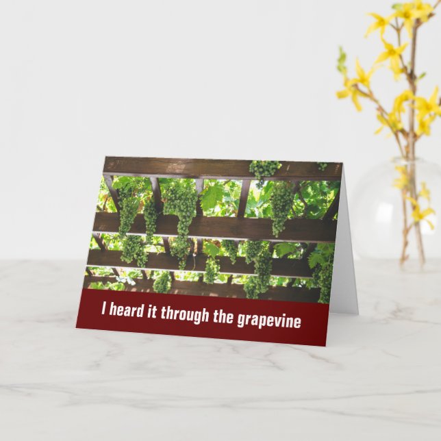 Heard it Through the Grapevine, New Parents! Card (Yellow Flower)