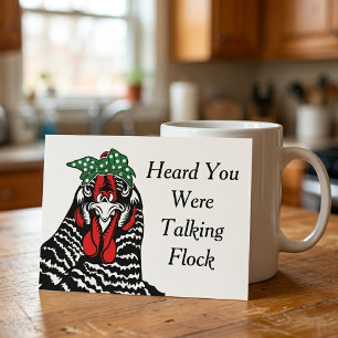 Heard You Were Talking Flock Funny Chicken Postcard