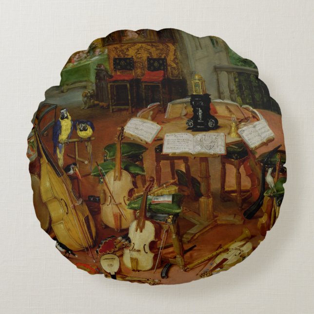 Hearing, 1617 round pillow (Front)
