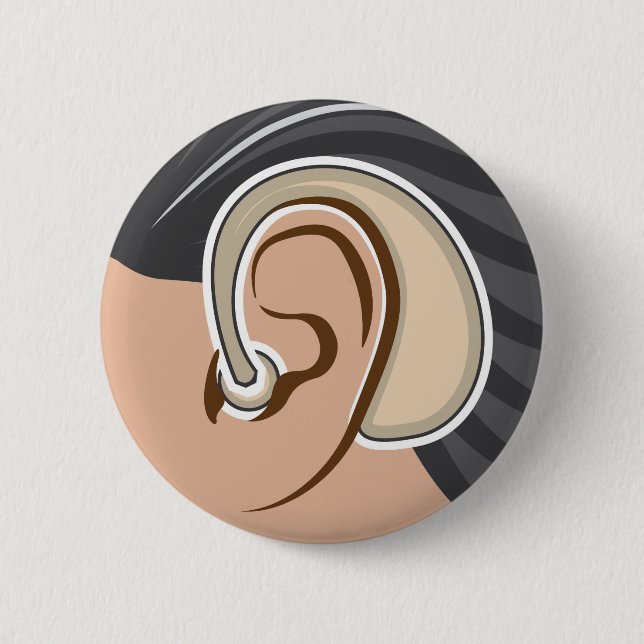 Hearing Aid 2 Inch Round Button (Front)