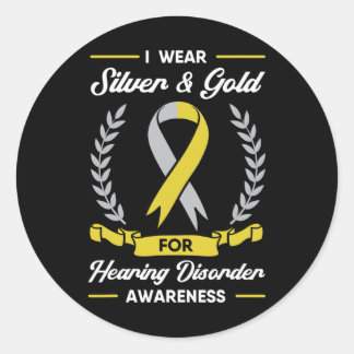 Hearing Disorder Awareness Deaf Aid Implant ASL  Classic Round Sticker