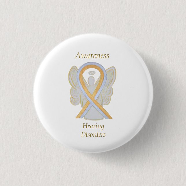 Hearing Disorders Awareness Ribbon Angel Pin (Front)
