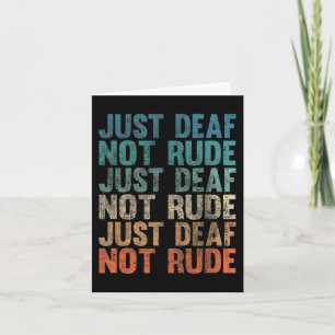 Hearing Impaired Deaf Awareness Vintage Just Deaf Card