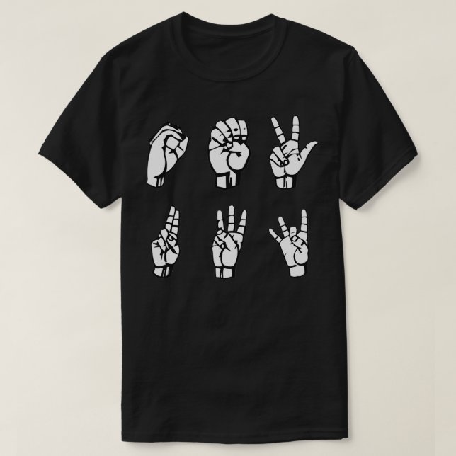 Hearing Impaired Different Sign Language T-Shirt (Design Front)