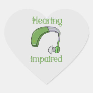 Hearing impaired heart sticker