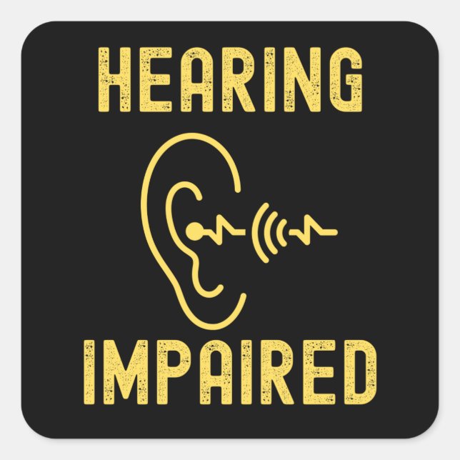Hearing Impaired Square Sticker (Front)