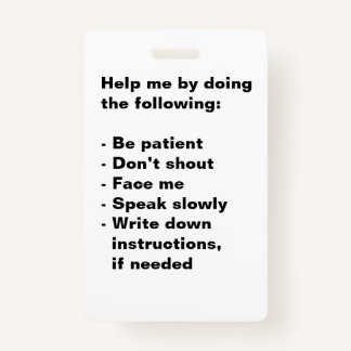 Hearing Impaired Support Badge