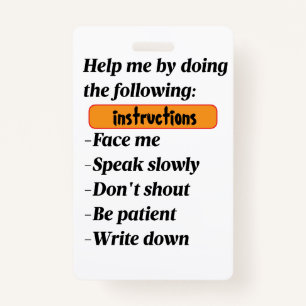 Hearing Impaired Support Badge