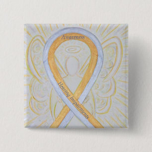 Hearing Impairments Awareness Ribbon Angel Pin