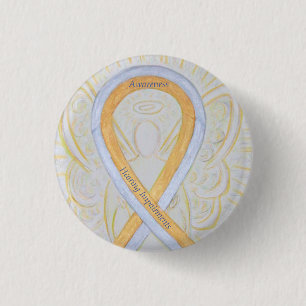 Hearing Impairments Awareness Ribbon Angel Pin