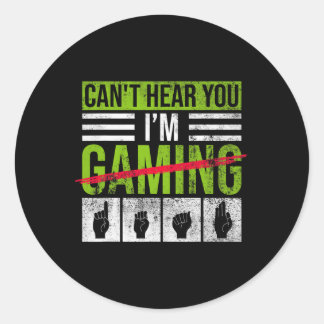Hearing Loss Awareness And Deaf Pride ASL Hand Ges Classic Round Sticker