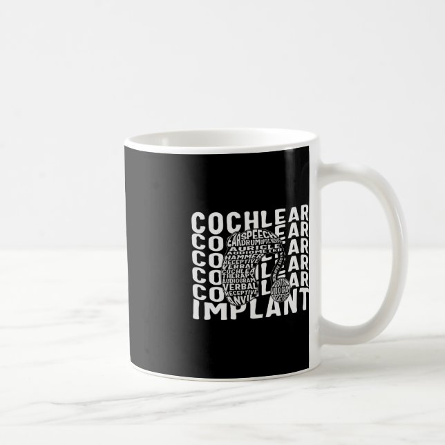Hearing Loss Awareness Deaf Cochlear Implant ASL H Coffee Mug (Right)