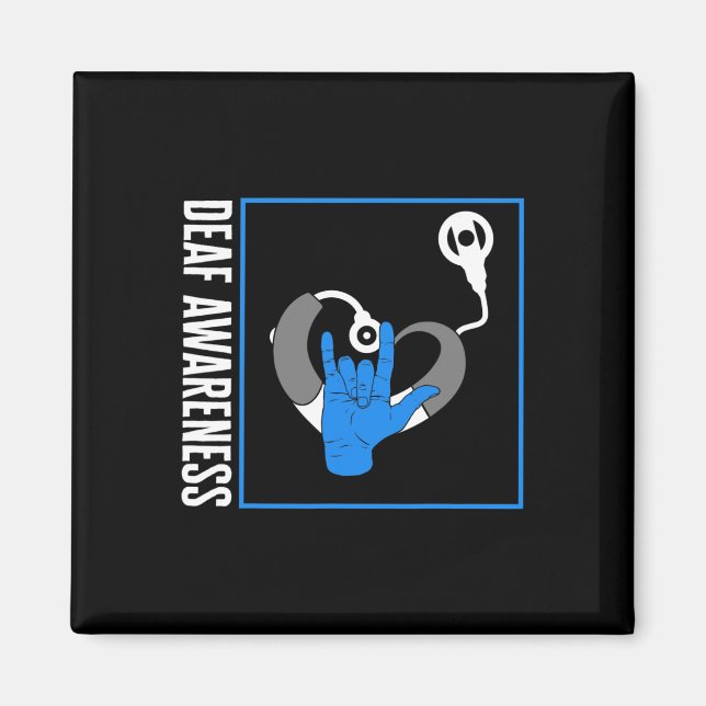 Hearing Loss Awareness Deaf Cochlear Implant ASL H Magnet (Front)