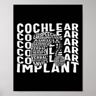 Hearing Loss Awareness Deaf Cochlear Implant ASL H Poster