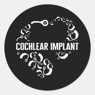 Hearing Loss Awareness Love Cochlear Implant ASL H Classic Round Sticker