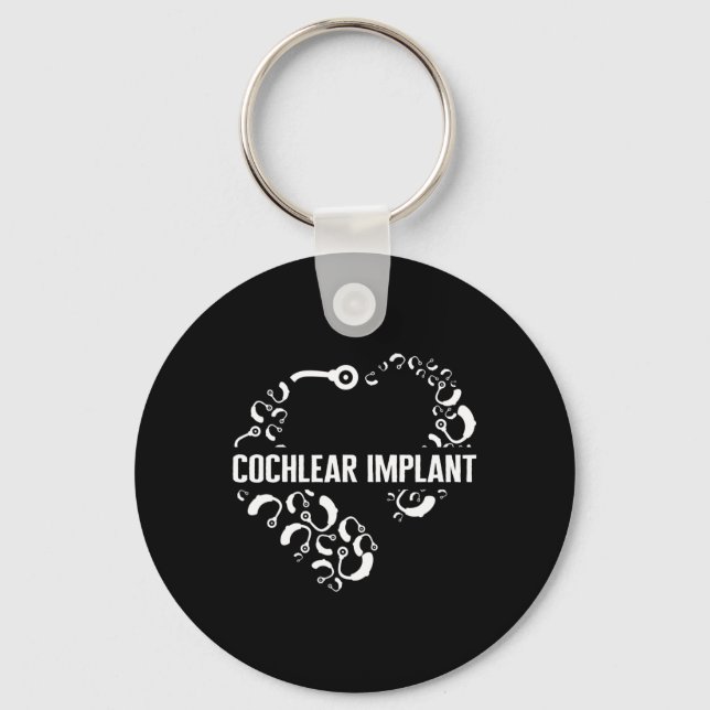 Hearing Loss Awareness Love Cochlear Implant ASL H Keychain (Front)