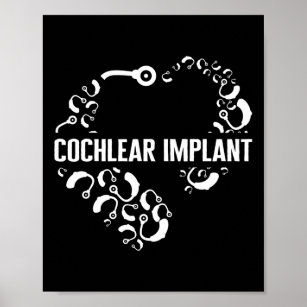 Hearing Loss Awareness Love Cochlear Implant ASL H Poster