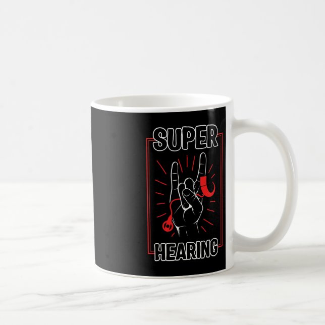 Hearing Loss Awareness Super Hearing Cochlear Impl Coffee Mug (Right)