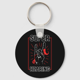 Hearing Loss Awareness Super Hearing Cochlear Impl Keychain