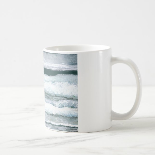 Hearing the Waves Crash Ocean Sea Art Gifts Coffee Mug (Right)