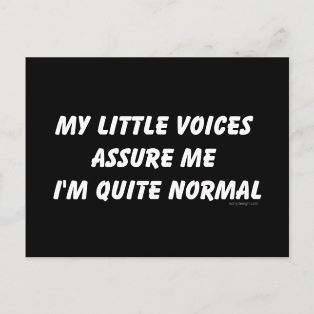 Hearing Voices Humour Postcard (Front)