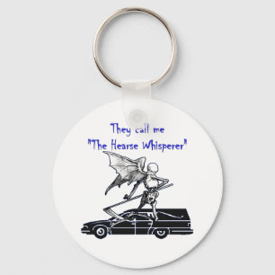 Hearse and Grim Reaper Skeleton Goth Humour Keychain