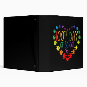 Heart 100th Day of School Teacher Autism Awareness Binder