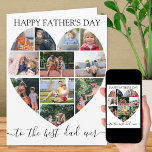 Heart 11 Photo Collage Best Dad Ever Father's Day Card<br><div class="desc">Say Happy Father's Day with a love heart photo collage, personalized father's day card. The photo template is set up for you to add your pictures, working in rows from top to bottom. The photo collage holds 11 photos which are displayed in a mix of portrait, landscape and square /...</div>