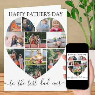 Heart 11 Photo Collage Best Dad Ever Father's Day Card