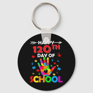 Heart 120th Day of School Teacher Autism Awareness Keychain