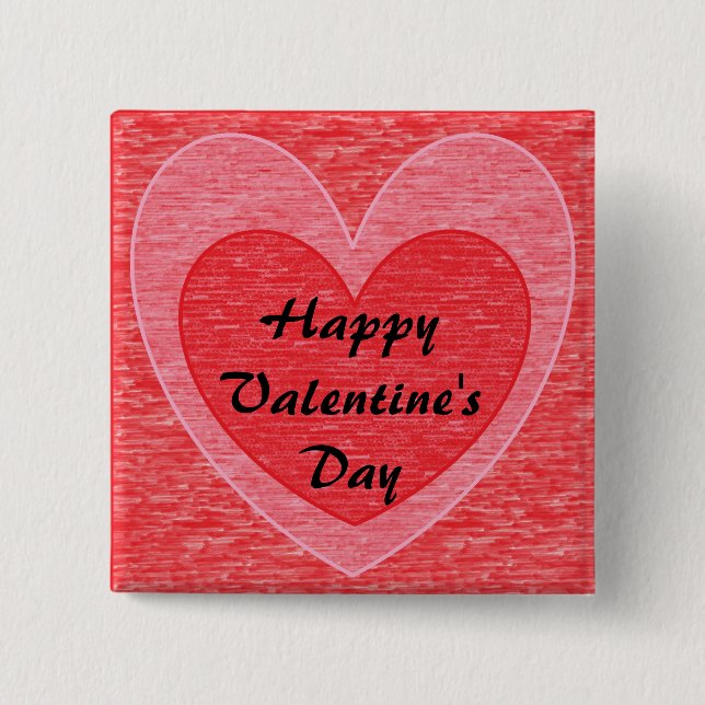 Heart 1 2 inch square button (Front)