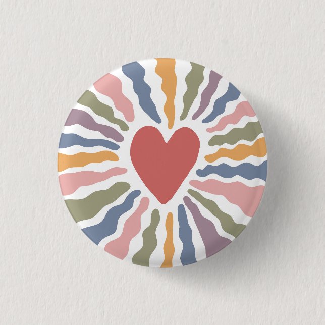 Heart 1 Inch Round Button (Front)