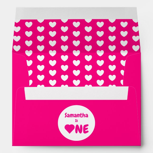 Heart 1st Birthday Envelope (Back (Bottom))