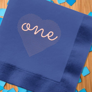 Heart 1st Birthday Foil Napkins