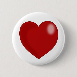 heart-297249 heart love red glossy shiny CHUBBY 2 Inch Round Button