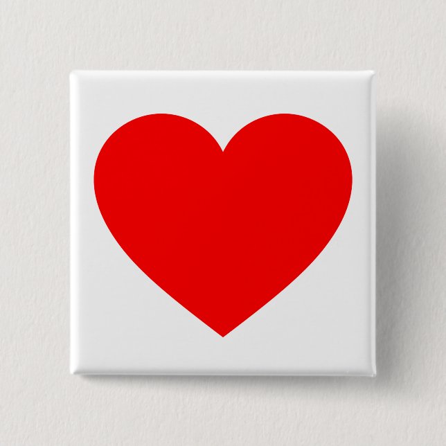 Heart 2 Inch Square Button (Front)