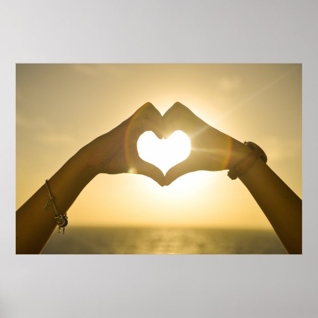 heart-642068. HEART HANDS SUNSET PHOTOGRAPHY BACKG Poster (Front)