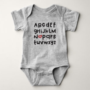 Heart ABC Baby Bodysuit