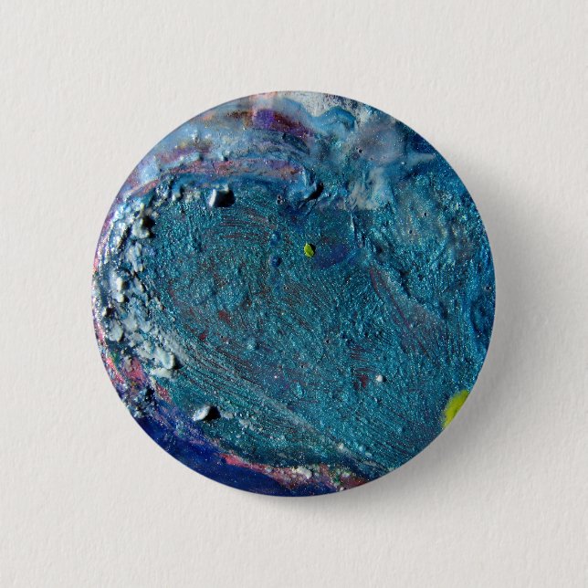 Heart Abstract Melted Crayon Collage 2 Inch Round Button (Front)