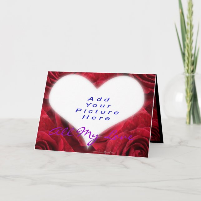 Heart Add-A-Picture-customize Holiday Card (Front)