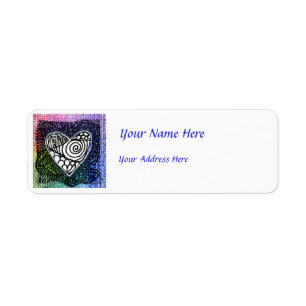 Heart Address Label - Colourful Heart