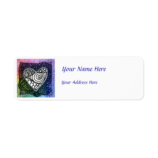 Heart Address Label - Colourful Heart (Front)
