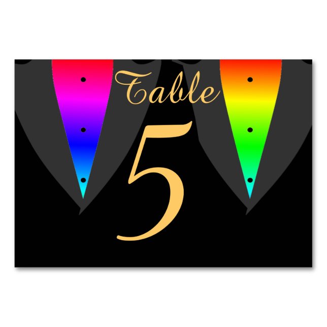 Heart Aglow avec Fierté Gay Mariage carte table (Dos)