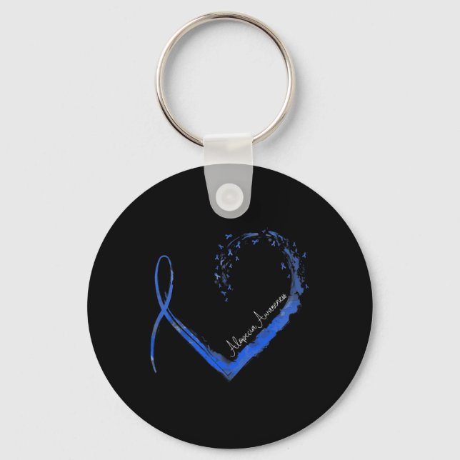 Heart Alopecia Awareness 1  Keychain (Front)