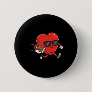 Heart American Football Valentines Day Boys Men Ki 2 Inch Round Button