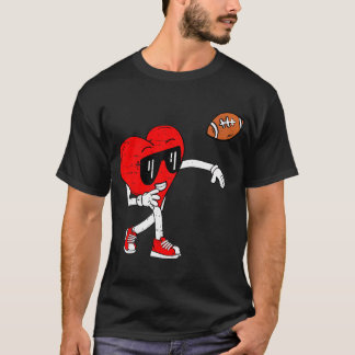 Heart American Football Valentines Day Boys Men Ki T-Shirt