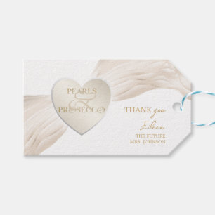 Heart Ampersand Pearls & Prosecco Bridal Shower Gift Tags