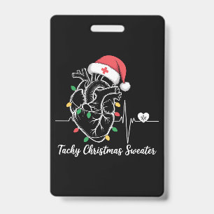 Heart Anatomy Christmas Nurse Cardiac Tachy Xmas Badge