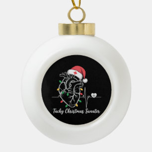 Heart Anatomy Christmas Nurse Cardiac Tachy Xmas Ceramic Ball Christmas Ornament